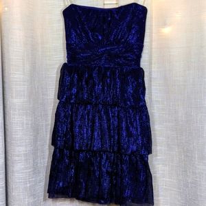 Blue and black shimmer dress